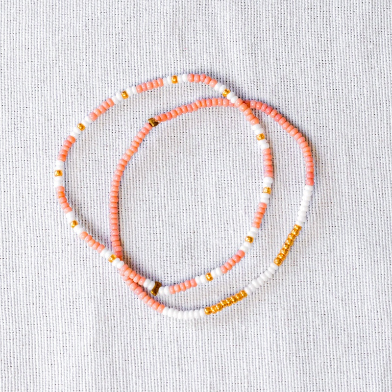 Simple Seed Bead Bracelets - Set Of 2 - PoweredByPeople